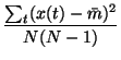 $\displaystyle \frac{\sum_t (x(t) - \bar{m})^2}{N(N-1)}$