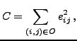 $\displaystyle C = \sum_{(i,j) \in O} e_{ij}^2
 \,,$