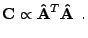 $\displaystyle \mathbf{C} \propto {\mathbf{\hat{A}}}^T \mathbf{\hat{A}} \:\:\textrm{.}$