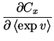 $\displaystyle \frac{\partial C_x}{\partial \left< \exp v \right>}$