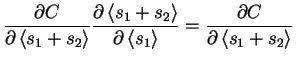 $\displaystyle \frac{\partial C}{\partial \left< s_1 + s_2 \right>} \frac{\parti...
...tial \left< s_1 \right>} = \frac{\partial C}{\partial \left< s_1 + s_2 \right>}$