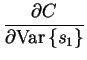 $\displaystyle \frac{\partial C}{\partial \mathrm{Var}\left\{s_1\right\}}$