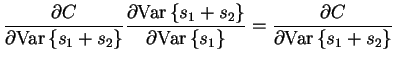 $\displaystyle \frac{\partial C}{\partial \mathrm{Var}\left\{s_1 + s_2\right\}} ...
...s_1\right\}} = \frac{\partial C}{\partial \mathrm{Var}\left\{s_1 + s_2\right\}}$