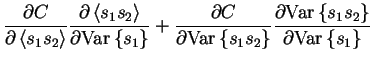 $\displaystyle \frac{\partial C}{\partial \left< s_1 s_2 \right>} \frac{\partial...
...al \mathrm{Var}\left\{s_1 s_2\right\}}{\partial \mathrm{Var}\left\{s_1\right\}}$