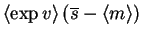 $\displaystyle \left< \exp v \right> (\overline{s} - \left< m \right>)$