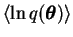 $\displaystyle \left< \ln q(\boldsymbol{\theta}) \right>$