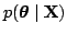 $ p(\boldsymbol{\theta}\mid \mathbf{X})$