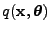 $\displaystyle q(\mathbf{x},\boldsymbol{\theta}) %&= q(\vect{x})q(\boldsymbol{\theta}) \\
$